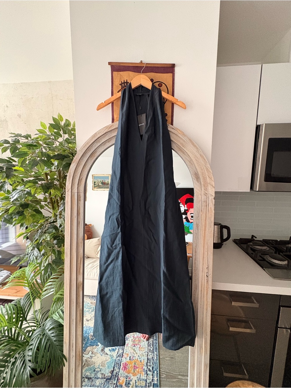 Massimo Dutti Dark Teal Textured Maxi Dress